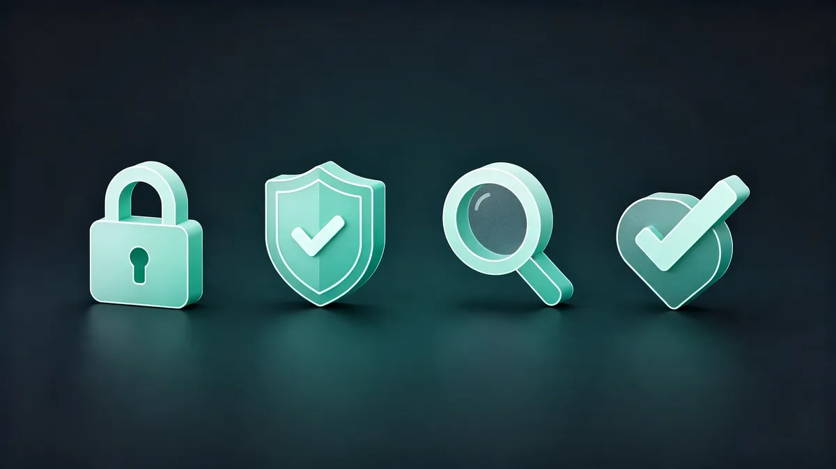 Dating safety checklist with lock and shield icons