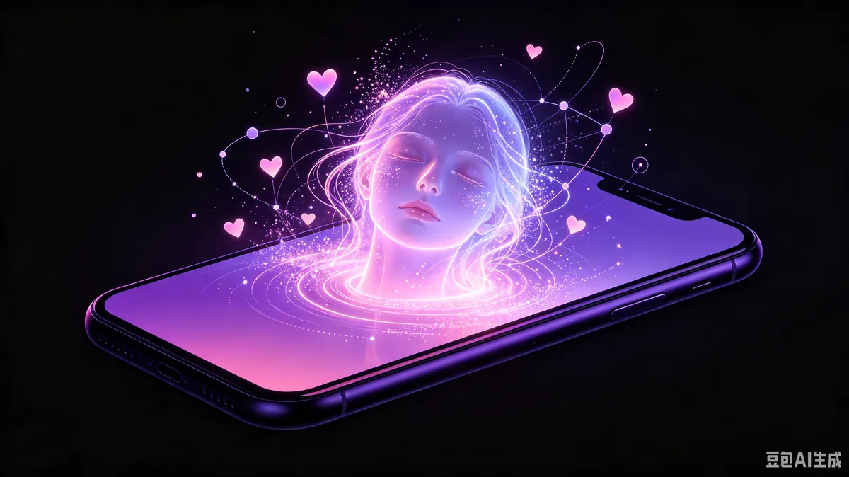 Holographic virtual companion emerging from a smartphone screen