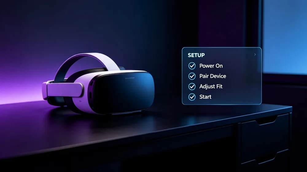 VR headset and setup for immersive viewing